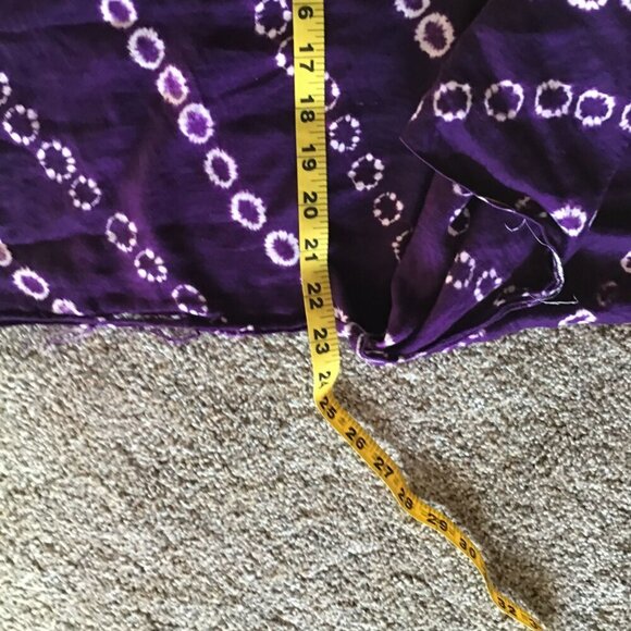 Womens Pullover Purple Short Sleeve Geometric Design Square Neck Bohemian Gypsy - Picture 10 of 10